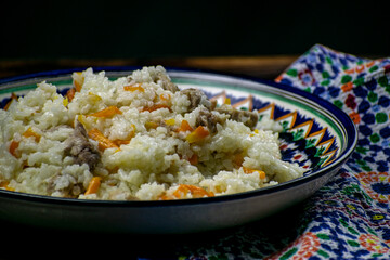 The national traditional Uzbek food is pilaf.