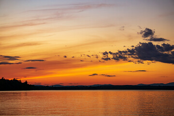 Fototapeta na wymiar Sunset on Northern Maine Lake