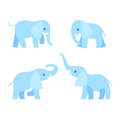 Cartoon elephant sketch line icon. Сute animals set of icons. Childish print for nursery, kids apparel, poster, postcard, pattern.