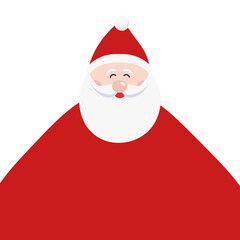 Santa cute cartoon big body copy space for greetings background