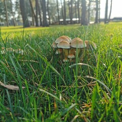 mushroom in the grass