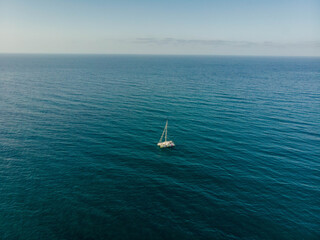 Fototapeta premium ship in the middle of the sea