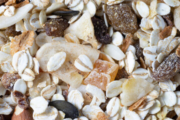 Close up of muesli as background