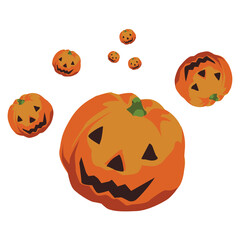 ハロウィン　かぼちゃイラスト素材　セット