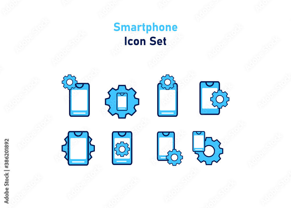 Poster setting icon. setting with smartphone symbol. vector illustration, vector icon concept.