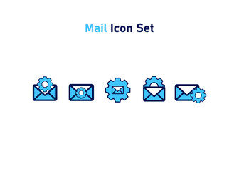 setting icon. setting with mail symbol. Concept of chat / message  . Vector illustration, vector icon concept.