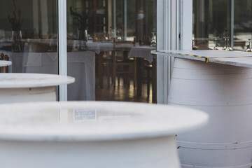 Empty spanish restaurant reflex during covid times