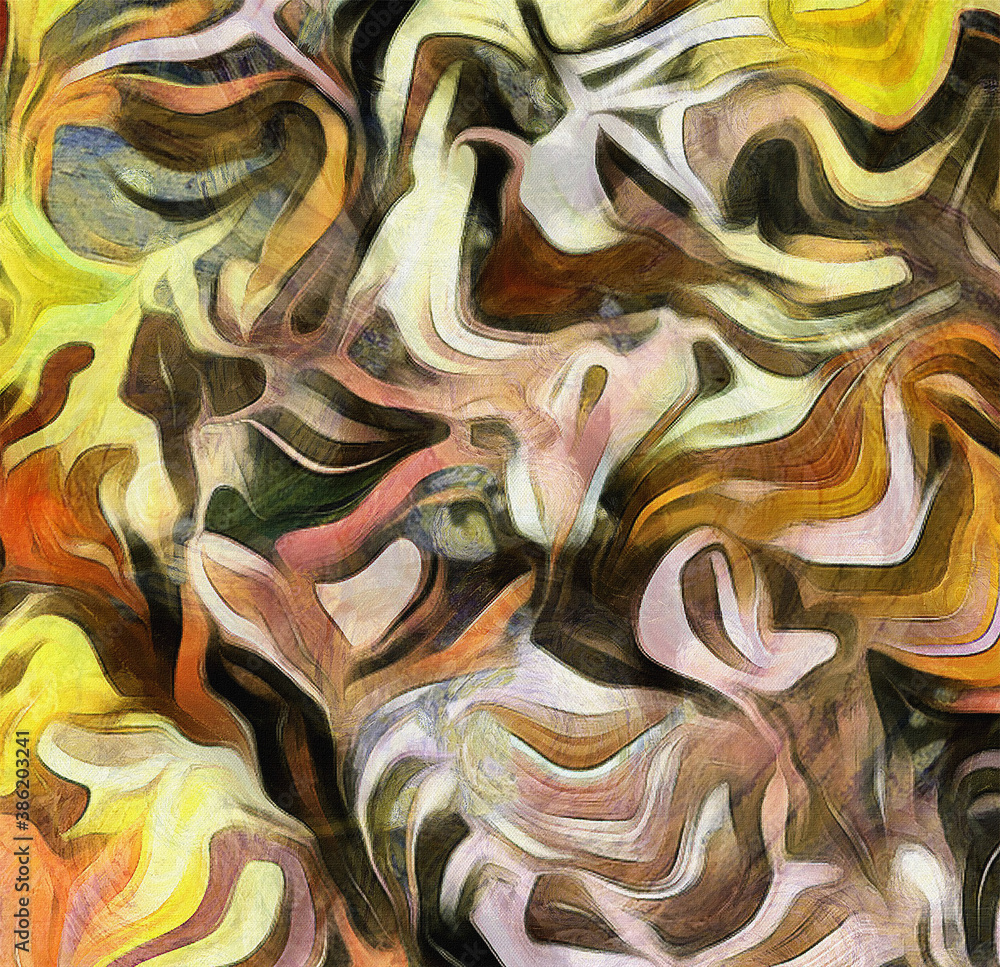 Poster fluid lines of color movement. 3d rendering