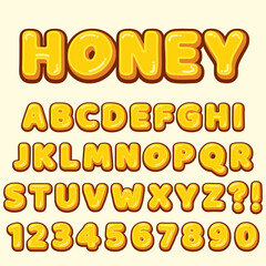 Letter Alphabet With Numbers Cartoon Sweet Honey Style