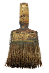 used paintbrush isolated on white background