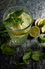 Mojito with mint, lemon and lime