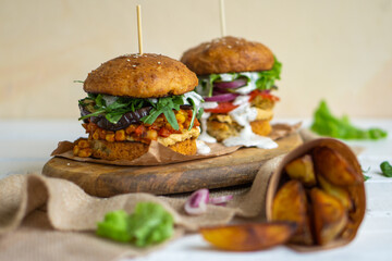 burger and fries