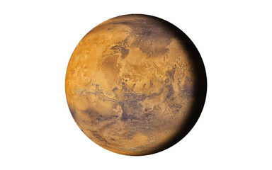 Planet Mars Isolated in white (Elements of this image furnished by NASA). 3D rendering