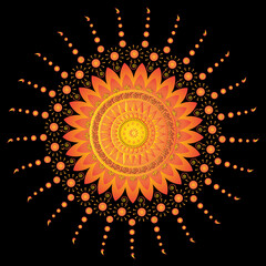 Mandala vector art, Abstract background with mandala design, Vector hand drew doodle mandala with tracery.