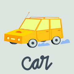 illustration of a yellow car
