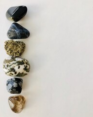 gemstones on a white background