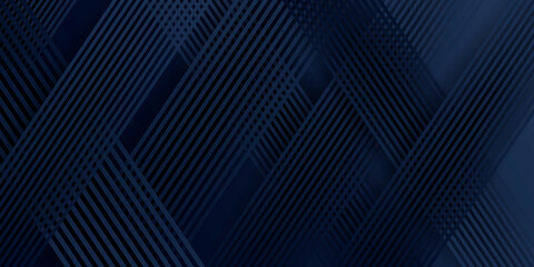 Obraz premium Modern dark blue business abstract presentation background with geometric diagonal lines. Vector illustration design for presentation, banner, cover, web, flyer, card, poster, game, texture, and slide