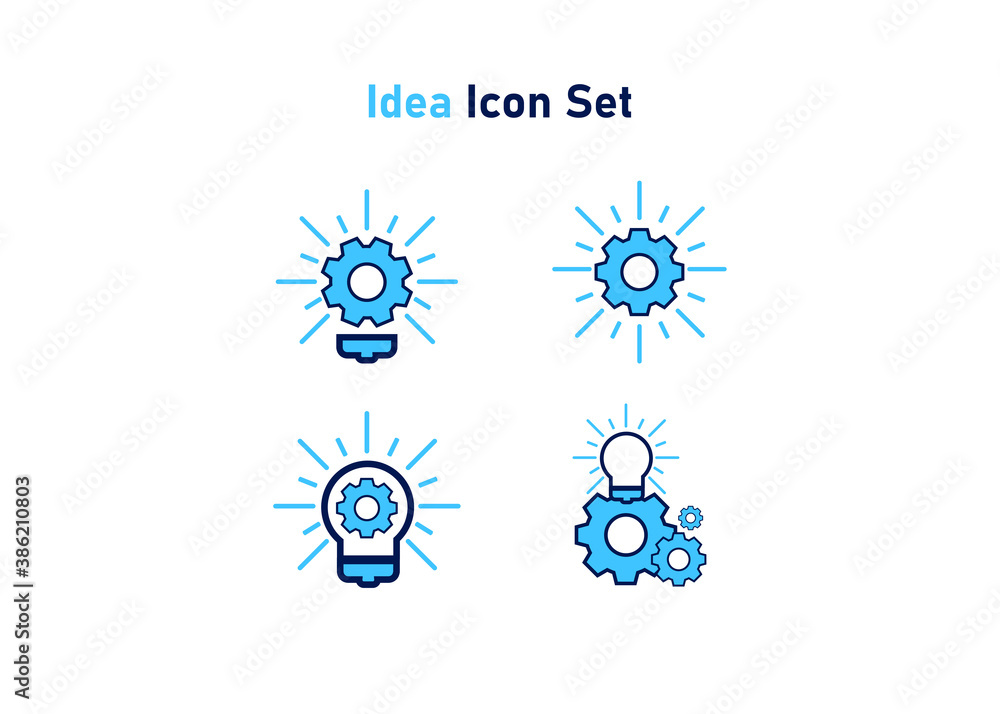 Poster setting icon. setting with idea symbol. vector illustration, vector icon concept.