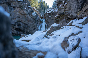 Fototapeta na wymiar Buchenegger Wasserfälle im Winter