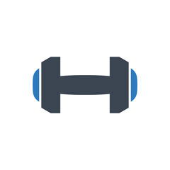 Gym dumbbell icon