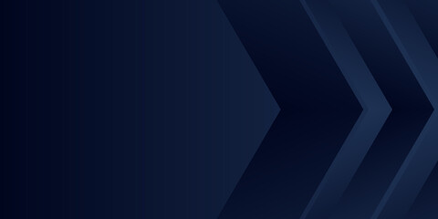 Dark blue abstract presentation background with geometric arrow shapes