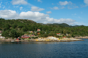 Fototapeta na wymiar Rural landscape, Lysefjord sea mountain view, Norway