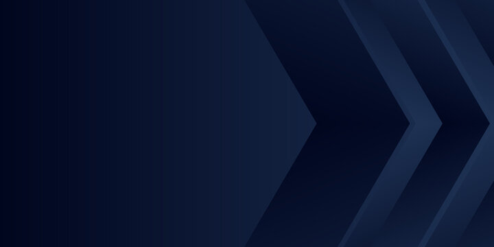 Dark blue abstract presentation background with geometric arrow shapes © Salman
