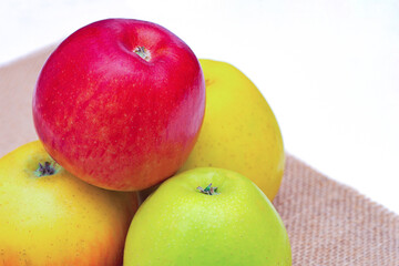 Ripe apples are on the table