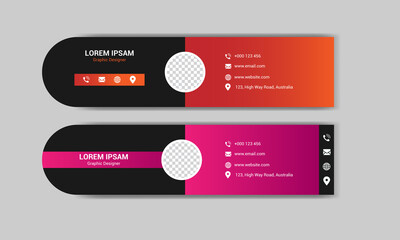 Email signature template design. Corporate email signature banner	