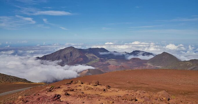 Time lapse at the Summit view at Haleakala Volcano Crater  National Park,Maui,Hawaii,USA