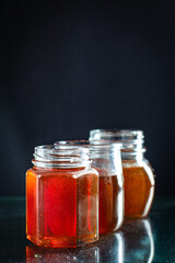 honey fresh sweet treat pour or cook dessert meal on the table tasty top view copy space for text food background rustic