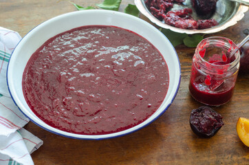 Red plum marmalade