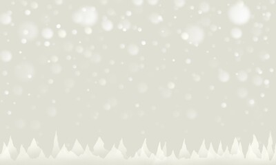クリスマスの森に降る雪の風景イメージ