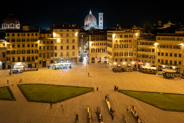 Santa Maria del Fiore in Florence at night from a rooftop