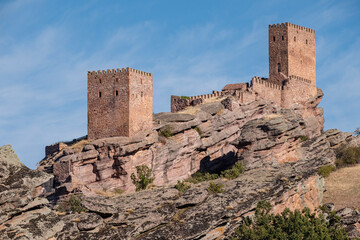 Naklejka premium Zafra castle, 12th century, Campillo de Dueñas, Guadalajara, Spain