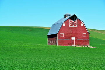 Red Barn of the Palouse Region, Washington-USA
