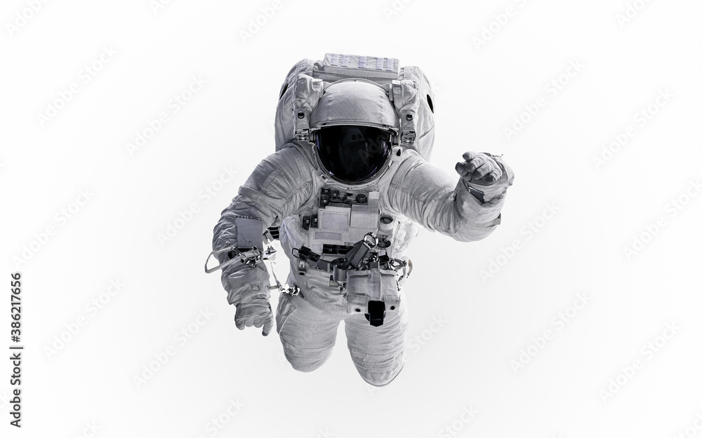 Wall mural astronaut isolated on white background. science fiction. elements of this image furnished by nasa