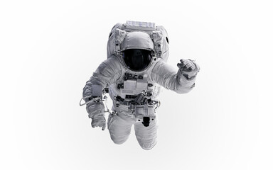 Obraz na płótnie Canvas Astronaut isolated on white background. Science fiction. Elements of this image furnished by NASA