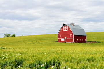 Red Barn of the Palouse Region, Washington-USA