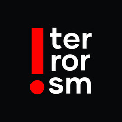 Terrorism letter. Vector illustration. Black background