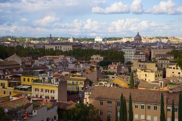 Fototapeta na wymiar Panoramic view of Rome in the afternoon