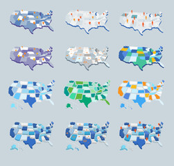 Collezione di mappe degli Stati Uniti © Hurca!