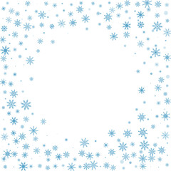 Snowflakes. Snow, snowfall. Falling scattered white snowflakes on a gradient background. Vector	