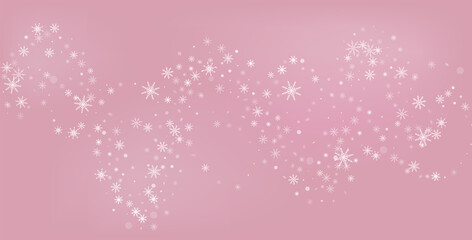 Snowflakes. Snow, snowfall. Falling scattered white snowflakes on a gradient background. Vector	