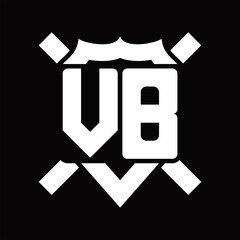 VB Logo monogram isolated on shield shape with rounded line