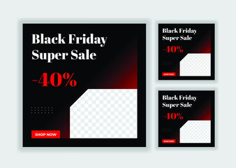 Black Friday Social Ads Banner Fashion and sell 