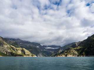Fototapeta premium Beautiful lake of Emosson in Switzerland Alps. Great for large prints!