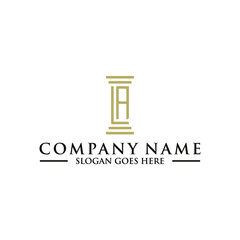 LA and pillar logo combination. Logo for Law company.
