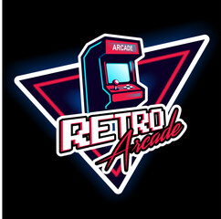 Retro arcade game vintage 80's design