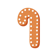 New year or Christmas gingerbread cookies. Carved figures decorated with sugar icing. Vector stock flat illustration isolated on a white background.